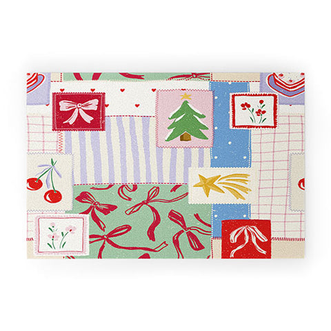 LouBruzzoni Christmas retro patch Welcome Mat