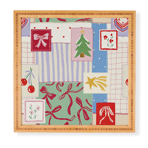 LouBruzzoni Christmas retro patch Framed Wall Art