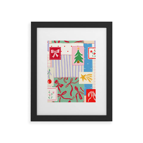 LouBruzzoni Christmas retro patch Framed Art Print