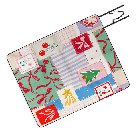 LouBruzzoni Christmas retro patch Picnic Blanket