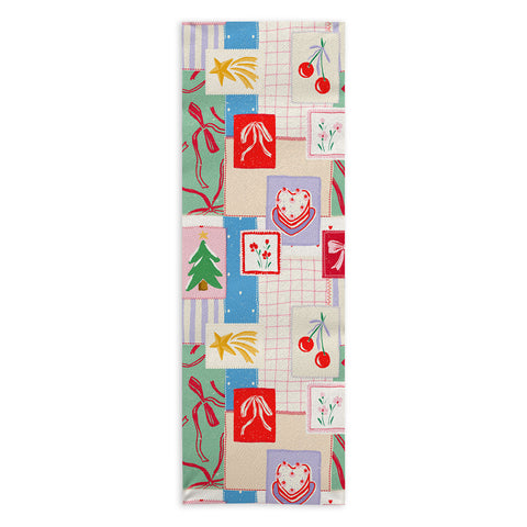 LouBruzzoni Christmas retro patch Yoga Towel