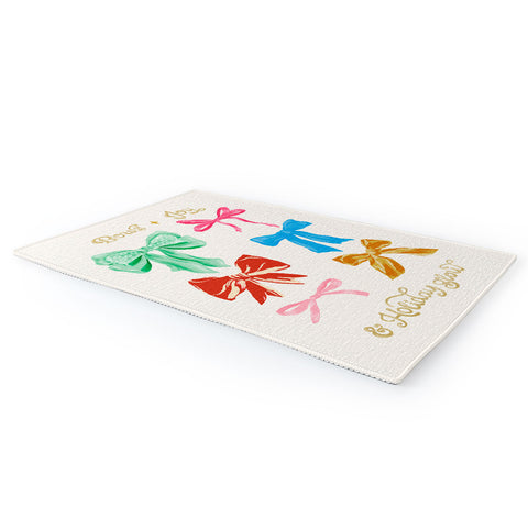 LouBruzzoni Chritsmas colorful bows Area Rug