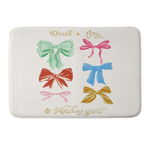 LouBruzzoni Chritsmas colorful bows Memory Foam Bath Mat