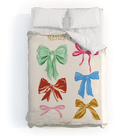 LouBruzzoni Chritsmas colorful bows Duvet Cover