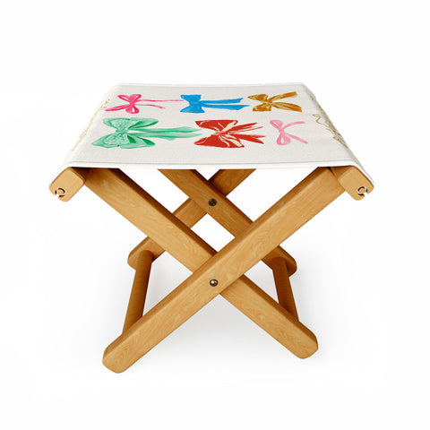 LouBruzzoni Chritsmas colorful bows Folding Stool