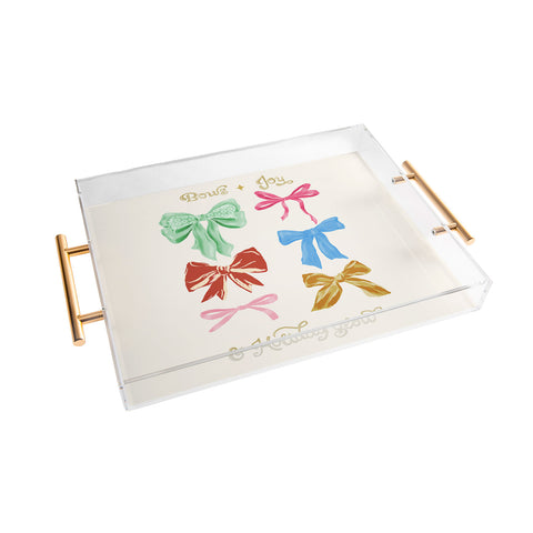 LouBruzzoni Chritsmas colorful bows Acrylic Tray