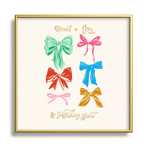 LouBruzzoni Chritsmas colorful bows Square Metal Framed Art Print
