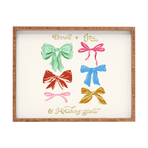 LouBruzzoni Chritsmas colorful bows Rectangular Tray