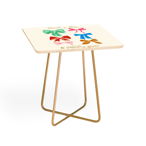 LouBruzzoni Chritsmas colorful bows Side Table