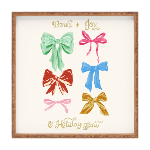 LouBruzzoni Chritsmas colorful bows Square Tray