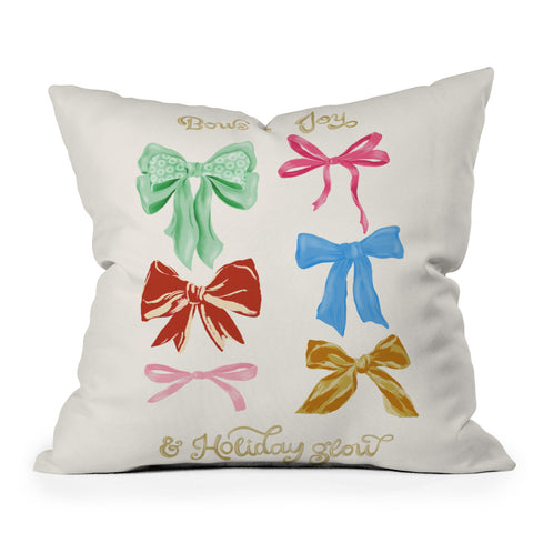 LouBruzzoni Chritsmas colorful bows Outdoor Throw Pillow