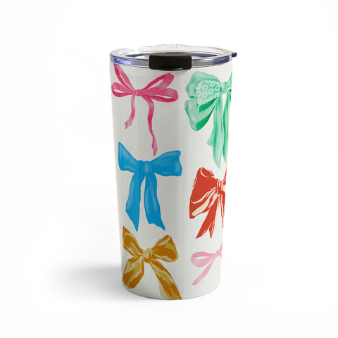 LouBruzzoni Chritsmas colorful bows Travel Mug