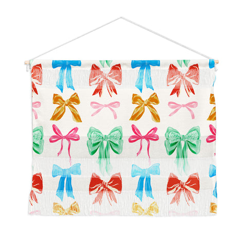 LouBruzzoni Chritsmas colorful bows Wall Hanging Landscape