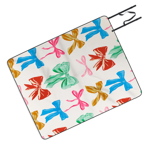 LouBruzzoni Chritsmas colorful bows Picnic Blanket