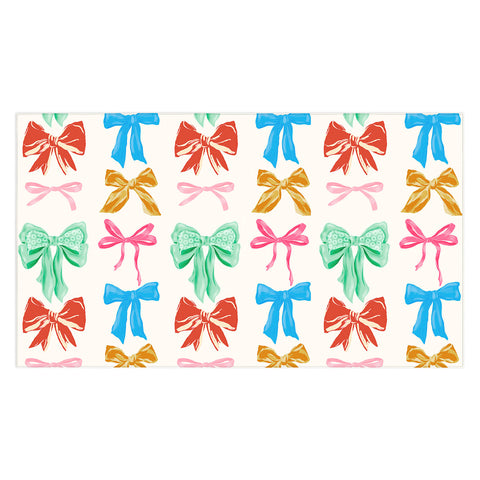 LouBruzzoni Chritsmas colorful bows Tablecloth