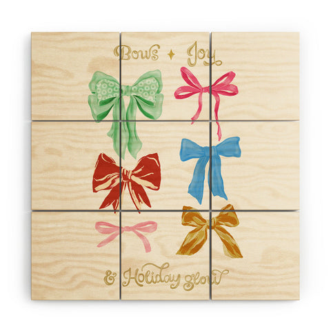 LouBruzzoni Chritsmas colorful bows Wood Wall Mural