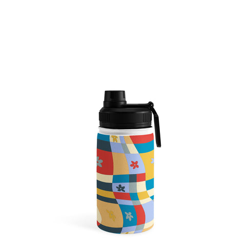 LouBruzzoni Colorful wavy checkerboard Water Bottle