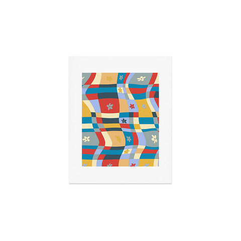 LouBruzzoni Colorful wavy checkerboard Art Print