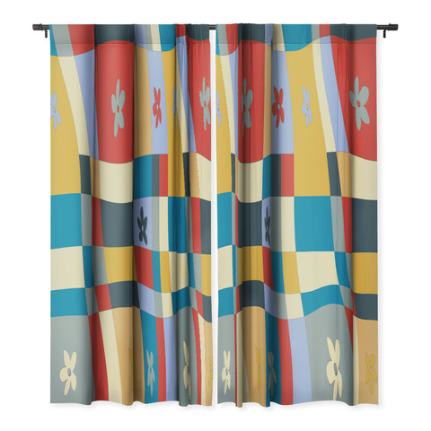 LouBruzzoni Colorful wavy checkerboard Blackout Non Repeat