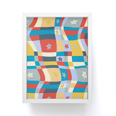 LouBruzzoni Colorful wavy checkerboard Framed Mini Art Print