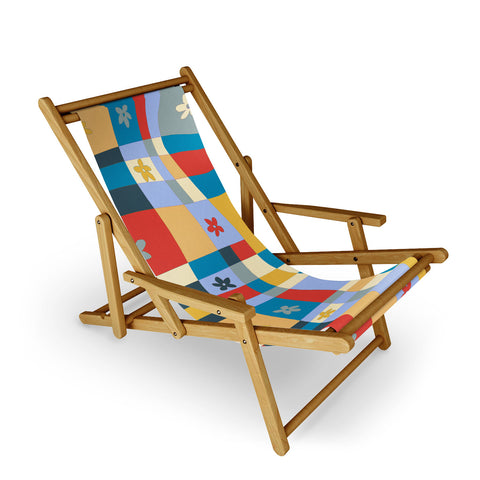 LouBruzzoni Colorful wavy checkerboard Sling Chair