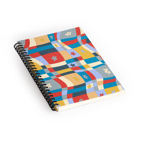 LouBruzzoni Colorful wavy checkerboard Spiral Notebook