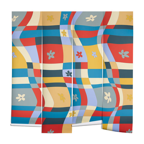 LouBruzzoni Colorful wavy checkerboard Wall Mural