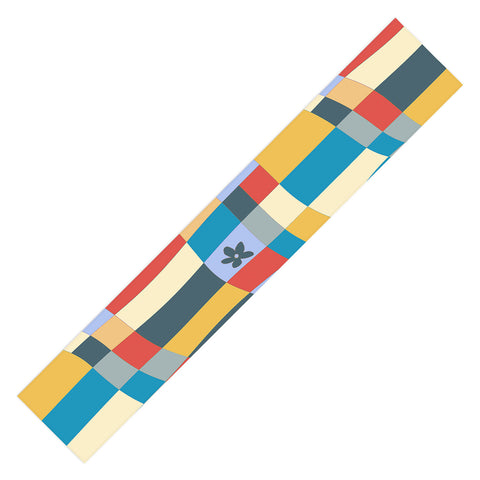 LouBruzzoni Colorful wavy checkerboard Table Runner