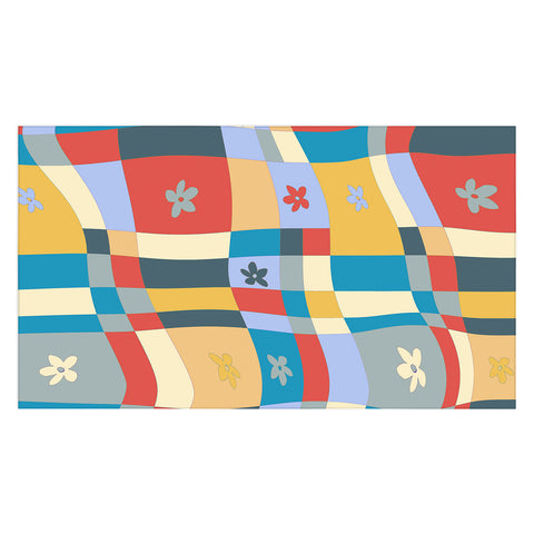 LouBruzzoni Colorful wavy checkerboard Tablecloth