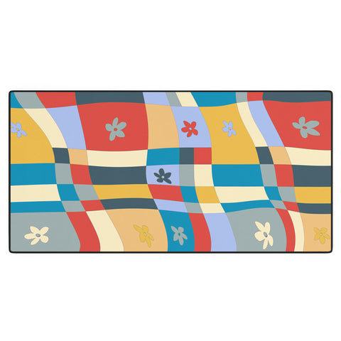 LouBruzzoni Colorful wavy checkerboard Desk Mat