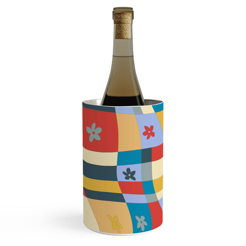 LouBruzzoni Colorful wavy checkerboard Wine Chiller