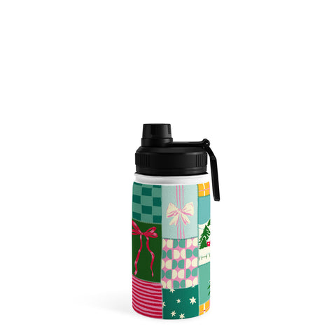 LouBruzzoni Cozy Christmas Patchwork Water Bottle