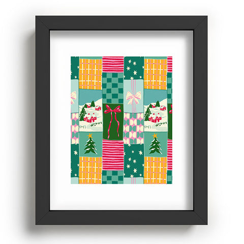 LouBruzzoni Cozy Christmas Patchwork Recessed Framing Rectangle