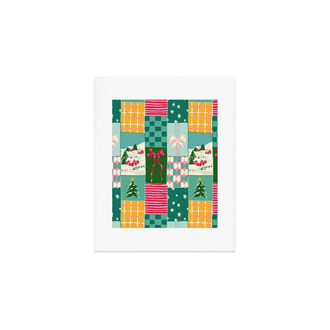 LouBruzzoni Cozy Christmas Patchwork Art Print