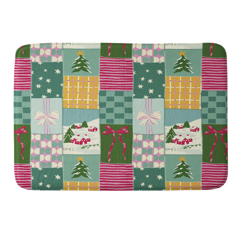 LouBruzzoni Cozy Christmas Patchwork Memory Foam Bath Mat