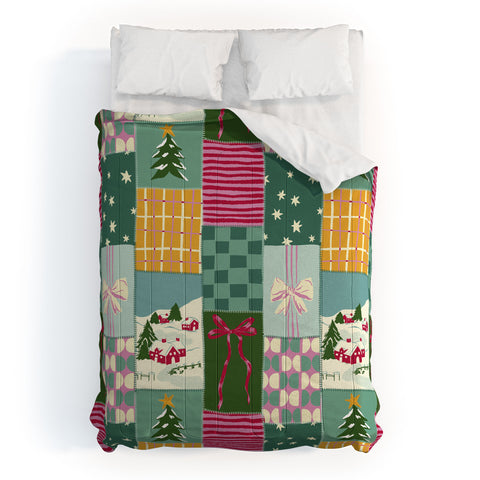 LouBruzzoni Cozy Christmas Patchwork Comforter