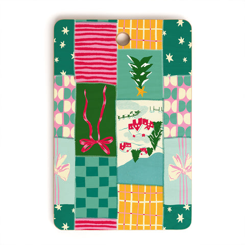 LouBruzzoni Cozy Christmas Patchwork Cutting Board Rectangle