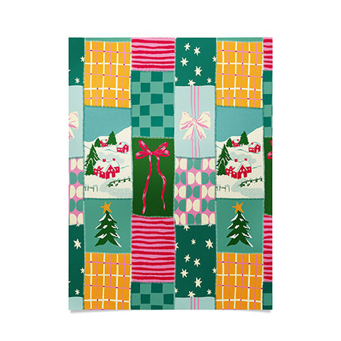 LouBruzzoni Cozy Christmas Patchwork Poster