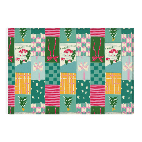 LouBruzzoni Cozy Christmas Patchwork Outdoor Rug