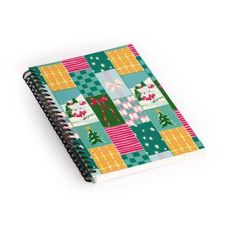 LouBruzzoni Cozy Christmas Patchwork Spiral Notebook