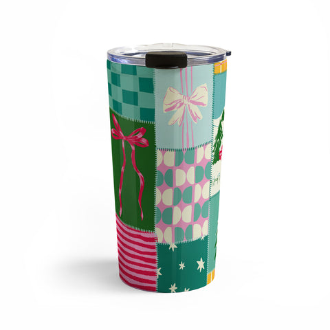 LouBruzzoni Cozy Christmas Patchwork Travel Mug