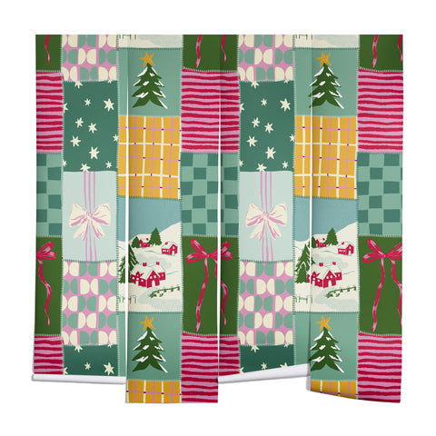 LouBruzzoni Cozy Christmas Patchwork Wall Mural