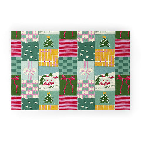 LouBruzzoni Cozy Christmas Patchwork Welcome Mat