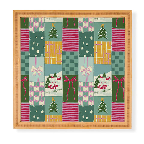 LouBruzzoni Cozy Christmas Patchwork Framed Wall Art
