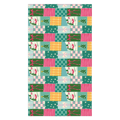 LouBruzzoni Cozy Christmas Patchwork Tablecloth