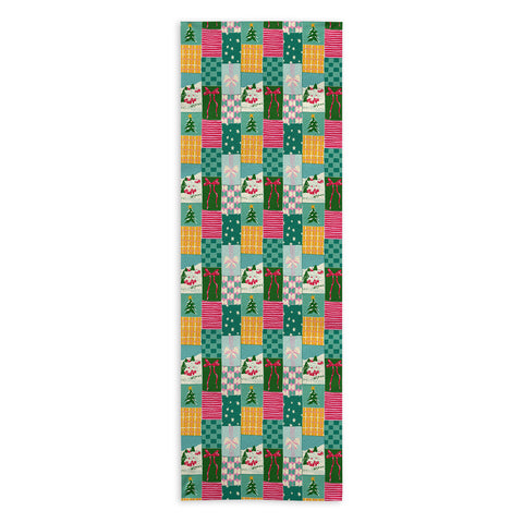 LouBruzzoni Cozy Christmas Patchwork Yoga Towel