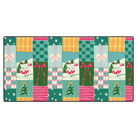 LouBruzzoni Cozy Christmas Patchwork Desk Mat