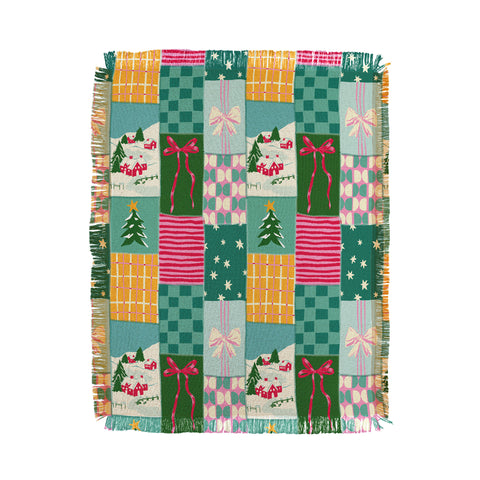 LouBruzzoni Cozy Christmas Patchwork Throw Blanket
