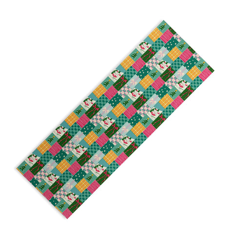 LouBruzzoni Cozy Christmas Patchwork Yoga Mat