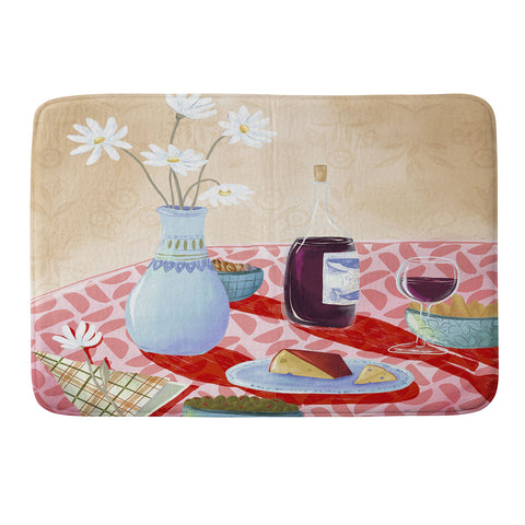 LouBruzzoni Dinner Still Life Memory Foam Bath Mat